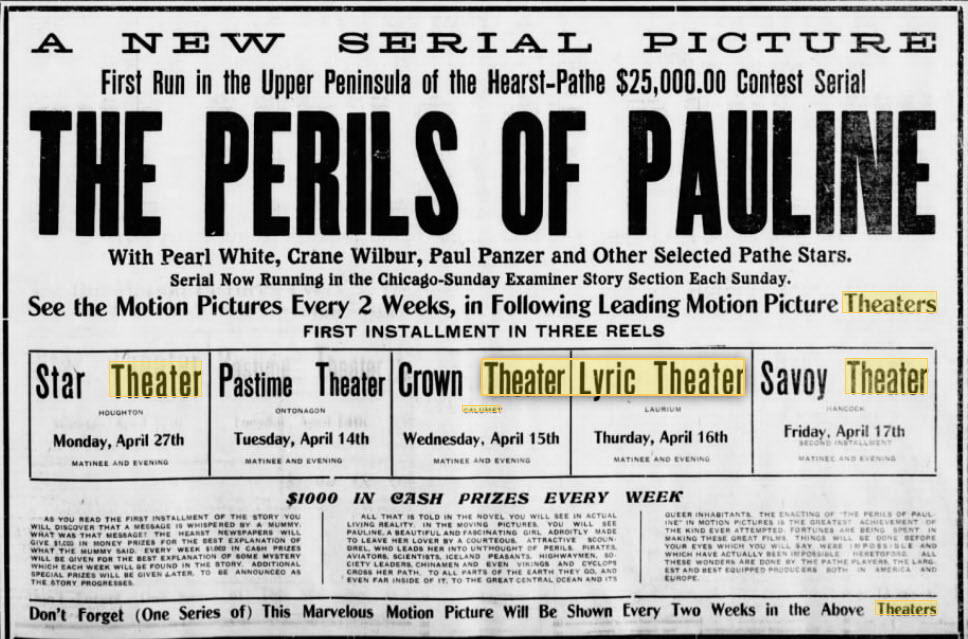 Ontonagon Theatre - 14 Apr 1914 Page 3 - The Calumet News (newer photo)